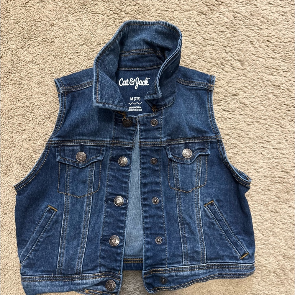 Cat & Jack Dark Blue Denim Vest